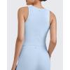 imageG4Free BareFeel Womens Cropped Tank Tops Half Zip Workout Athletic Shirts Sleeveless for Gym Tennis Slim FitLight Denim