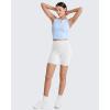 imageG4Free BareFeel Womens Cropped Tank Tops Half Zip Workout Athletic Shirts Sleeveless for Gym Tennis Slim FitLight Denim