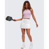 imageG4Free BareFeel Womens Cropped Tank Tops Half Zip Workout Athletic Shirts Sleeveless for Gym Tennis Slim FitPink