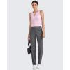imageG4Free BareFeel Womens Cropped Tank Tops Half Zip Workout Athletic Shirts Sleeveless for Gym Tennis Slim FitPink