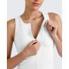 imageG4Free BareFeel Womens Cropped Tank Tops Half Zip Workout Athletic Shirts Sleeveless for Gym Tennis Slim FitWhite