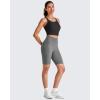 imageG4Free Barefeel Cropped Workout Tops for Women Built in Bra Removable Padded Longline Sports Bras Racerback Yoga TopsBlack