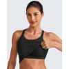 imageG4Free Barefeel Cropped Workout Tops for Women Built in Bra Removable Padded Longline Sports Bras Racerback Yoga TopsBlack