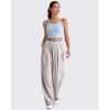imageG4Free Barefeel Cropped Workout Tops for Women Built in Bra Removable Padded Longline Sports Bras Racerback Yoga TopsLight Denim