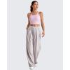 imageG4Free Barefeel Cropped Workout Tops for Women Built in Bra Removable Padded Longline Sports Bras Racerback Yoga TopsPink