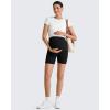 imageG4Free Barefeel Maternity Biker Shorts with Pockets Over The Belly Legging 5quot Pregnancy Yoga Pants Athletic WorkoutBlack