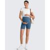 imageG4Free Barefeel Maternity Biker Shorts with Pockets Over The Belly Legging 5quot Pregnancy Yoga Pants Athletic WorkoutBlue Gray