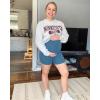 imageG4Free Barefeel Maternity Biker Shorts with Pockets Over The Belly Legging 5quot Pregnancy Yoga Pants Athletic WorkoutBlue Gray