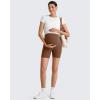 imageG4Free Barefeel Maternity Biker Shorts with Pockets Over The Belly Legging 5quot Pregnancy Yoga Pants Athletic WorkoutCoffee