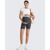 imageG4Free Barefeel Maternity Biker Shorts with Pockets Over The Belly Legging 5quot Pregnancy Yoga Pants Athletic WorkoutDark Gray