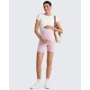 imageG4Free Barefeel Maternity Biker Shorts with Pockets Over The Belly Legging 5quot Pregnancy Yoga Pants Athletic WorkoutPink