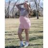 imageG4Free Barefeel Maternity Biker Shorts with Pockets Over The Belly Legging 5quot Pregnancy Yoga Pants Athletic WorkoutPink