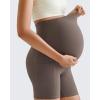 imageG4Free Barefeel Maternity Biker Shorts with Pockets Over The Belly Legging 5quot Pregnancy Yoga Pants Athletic WorkoutTaupe