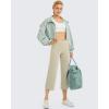 imageG4Free Capri Pants for Women Wide Leg Yoga Dress Capris with Pockets Cross Loose Casual Work Crop PantsApricot