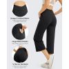 imageG4Free Capri Pants for Women Wide Leg Yoga Dress Capris with Pockets Cross Loose Casual Work Crop PantsBlack