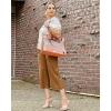 imageG4Free Capri Pants for Women Wide Leg Yoga Dress Capris with Pockets Cross Loose Casual Work Crop PantsCoca Mocha