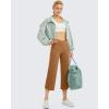 imageG4Free Capri Pants for Women Wide Leg Yoga Dress Capris with Pockets Cross Loose Casual Work Crop PantsCoca Mocha