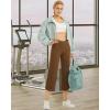 imageG4Free Capri Pants for Women Wide Leg Yoga Dress Capris with Pockets Cross Loose Casual Work Crop PantsDark Coffee