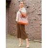 imageG4Free Capri Pants for Women Wide Leg Yoga Dress Capris with Pockets Cross Loose Casual Work Crop PantsDark Coffee
