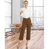 imageG4Free Capri Pants for Women Wide Leg Yoga Dress Capris with Pockets Cross Loose Casual Work Crop PantsDark Coffee