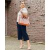 imageG4Free Capri Pants for Women Wide Leg Yoga Dress Capris with Pockets Cross Loose Casual Work Crop PantsDark Navy