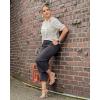 imageG4Free Capri Pants for Women Wide Leg Yoga Dress Capris with Pockets Cross Loose Casual Work Crop PantsDeep Grey