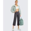 imageG4Free Capri Pants for Women Wide Leg Yoga Dress Capris with Pockets Cross Loose Casual Work Crop PantsDeep Grey