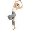 imageG4Free Capri Pants for Women Wide Leg Yoga Dress Capris with Pockets Cross Loose Casual Work Crop PantsGrey Heather