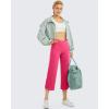imageG4Free Capri Pants for Women Wide Leg Yoga Dress Capris with Pockets Cross Loose Casual Work Crop PantsHot Pink