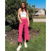 imageG4Free Capri Pants for Women Wide Leg Yoga Dress Capris with Pockets Cross Loose Casual Work Crop PantsHot Pink