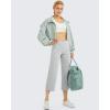 imageG4Free Capri Pants for Women Wide Leg Yoga Dress Capris with Pockets Cross Loose Casual Work Crop PantsLight Grey