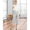 imageG4Free Capri Pants for Women Wide Leg Yoga Dress Capris with Pockets Cross Loose Casual Work Crop PantsLight Grey