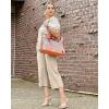 imageG4Free Capri Pants for Women Wide Leg Yoga Dress Capris with Pockets Cross Loose Casual Work Crop PantsLight Khaki