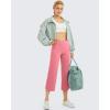 imageG4Free Capri Pants for Women Wide Leg Yoga Dress Capris with Pockets Cross Loose Casual Work Crop PantsPink