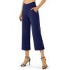 imageG4Free Capri Pants for Women Wide Leg Yoga Dress Capris with Pockets Cross Loose Casual Work Crop PantsRoyal Blue