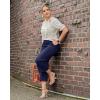 imageG4Free Capri Pants for Women Wide Leg Yoga Dress Capris with Pockets Cross Loose Casual Work Crop PantsRoyal Blue