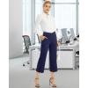 imageG4Free Capri Pants for Women Wide Leg Yoga Dress Capris with Pockets Cross Loose Casual Work Crop PantsRoyal Blue