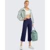 imageG4Free Capri Pants for Women Wide Leg Yoga Dress Capris with Pockets Cross Loose Casual Work Crop PantsRoyal Blue