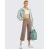 imageG4Free Capri Pants for Women Wide Leg Yoga Dress Capris with Pockets Cross Loose Casual Work Crop PantsTaupe