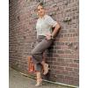 imageG4Free Capri Pants for Women Wide Leg Yoga Dress Capris with Pockets Cross Loose Casual Work Crop PantsTaupe