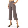 imageG4Free Capri Pants for Women Wide Leg Yoga Dress Capris with Pockets Cross Loose Casual Work Crop PantsTaupe