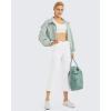 imageG4Free Capri Pants for Women Wide Leg Yoga Dress Capris with Pockets Cross Loose Casual Work Crop PantsWhite
