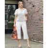 imageG4Free Capri Pants for Women Wide Leg Yoga Dress Capris with Pockets Cross Loose Casual Work Crop PantsWhite