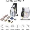 imageG4Free Clear Fanny pack Mesh Sling bag Transparent Bag With Adjustable Strap Purse For Travel Festivals Sports PartyBlack