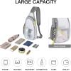 imageG4Free Clear Fanny pack Mesh Sling bag Transparent Bag With Adjustable Strap Purse For Travel Festivals Sports PartyGrey
