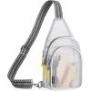 imageG4Free Clear Fanny pack Mesh Sling bag Transparent Bag With Adjustable Strap Purse For Travel Festivals Sports PartyWhite