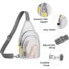 imageG4Free Clear Fanny pack Mesh Sling bag Transparent Bag With Adjustable Strap Purse For Travel Festivals Sports PartyWhite