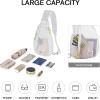 imageG4Free Clear Fanny pack Mesh Sling bag Transparent Bag With Adjustable Strap Purse For Travel Festivals Sports PartyWhite