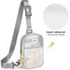 imageG4Free Clear Fanny pack Mesh Sling bag Transparent Bag With Adjustable Strap Purse For Travel Festivals Sports PartyWhite