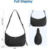imageG4Free Crossbody Bag for Women Casual Hobo Bag Lightweight Shoulder Handbag Fashionable Nylon Crescent PurseBlack